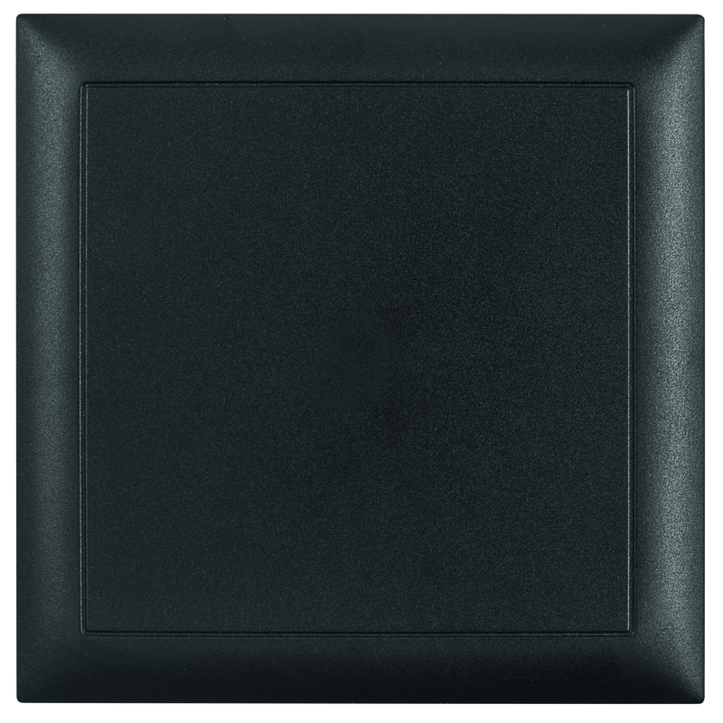 Abdeckplatte GR2/3 steckbar Edizio Design schwarz 130x130mm