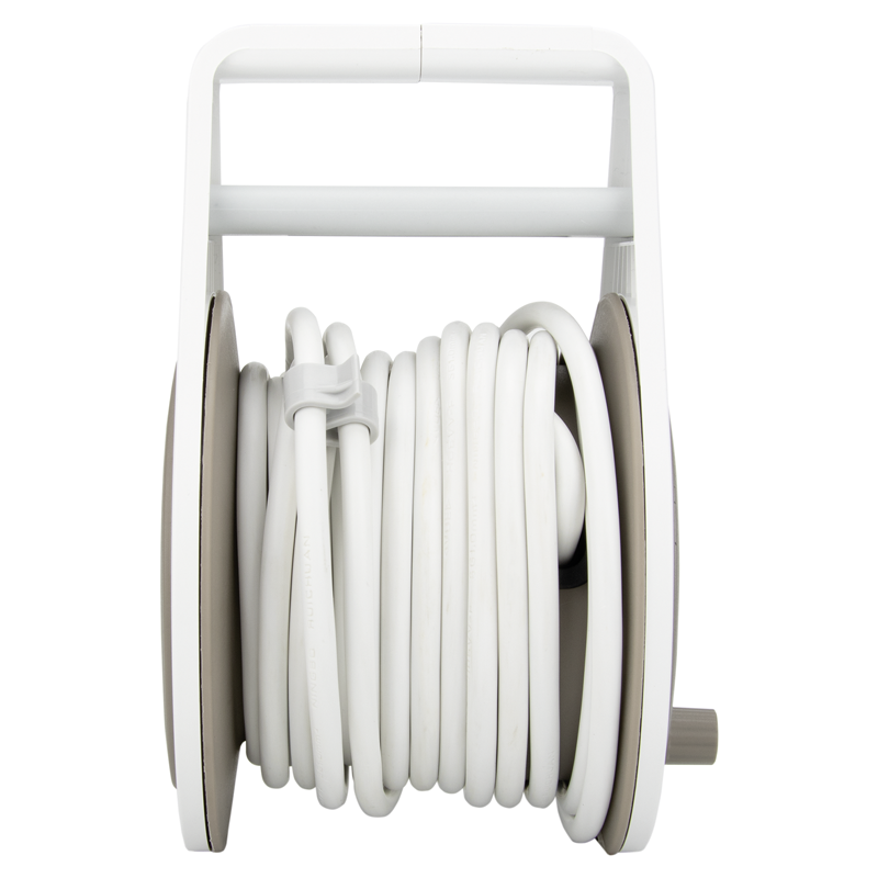 Enrouleur de câble plastique avec poignée 4xT13 Td 3x1mm2 7m blanc/gris