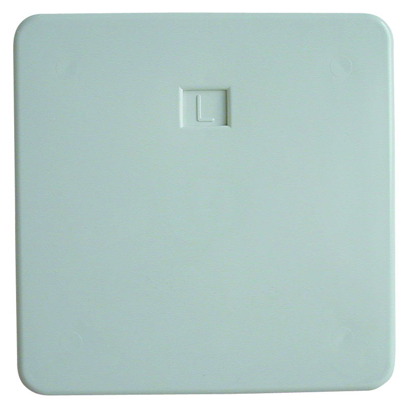 Coperchio regolabile bianco per scatola cemento a innesto 130x130mm