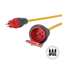 Rallonge électrique PROFESSIONAL EPR-PUR 5x2.5mm2 5m T25-T25 IP55 or