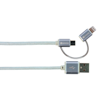 SKROSS Ladekabel CHARGE'N SYNC Micro USB + Lightning Connector 1m 5V/2.4A gr