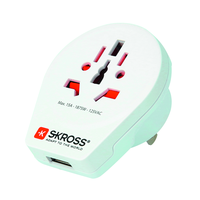 SKROSS Reiseadapter World - USA + USB-A 3-polig max. 15A ws