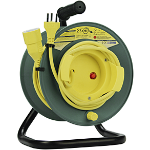 Kunststoff Gerätekabelrolle POWERROLL 1xT13 Td 3x1mm2 25m gr/ge
