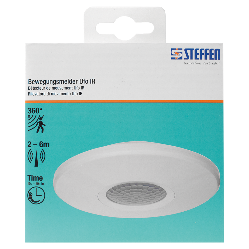 Rilevatore di movimento UFO IR 360° (max. 2000W / LED max. 1000W) IP20 bi