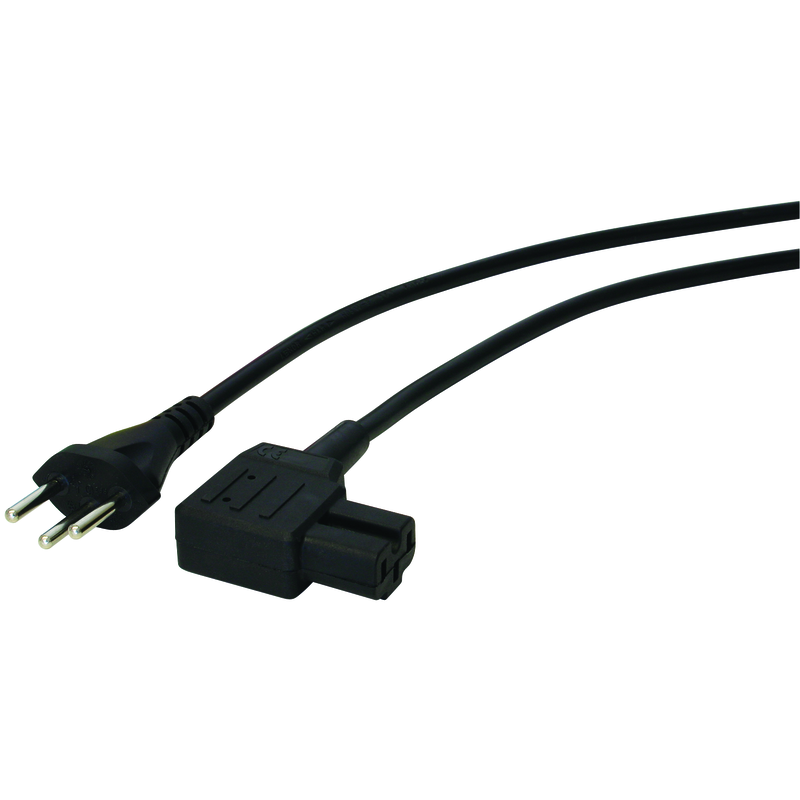 Apparatekabel Td 3x1mm2 2m T12-C15A Winkelkupplung sw
