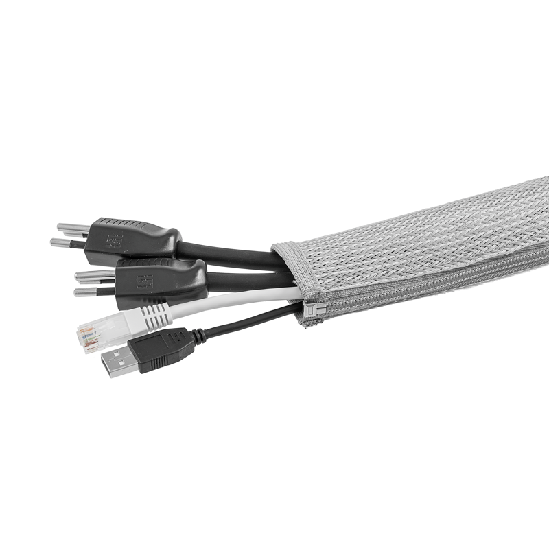 FAST COVER Kabelschlauch mit Reissverschluss grau 2.5m