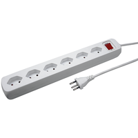 Steckdosenleiste POWER EASY 6xT13 1.5m mit Schalter ws