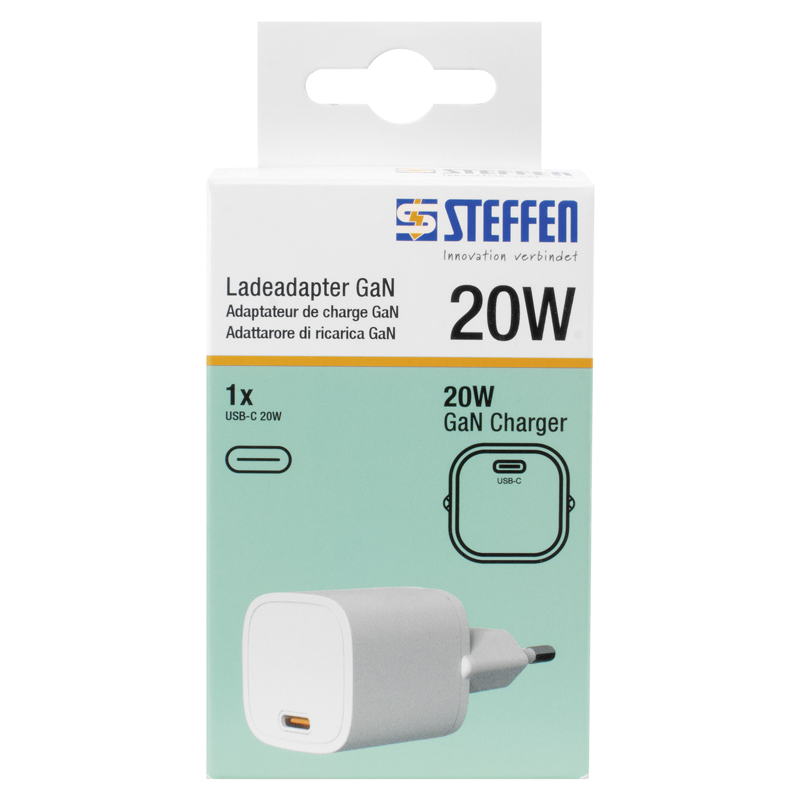 Ladeadapter GaN 20W PD 1xUSB-C max. 3A ws
