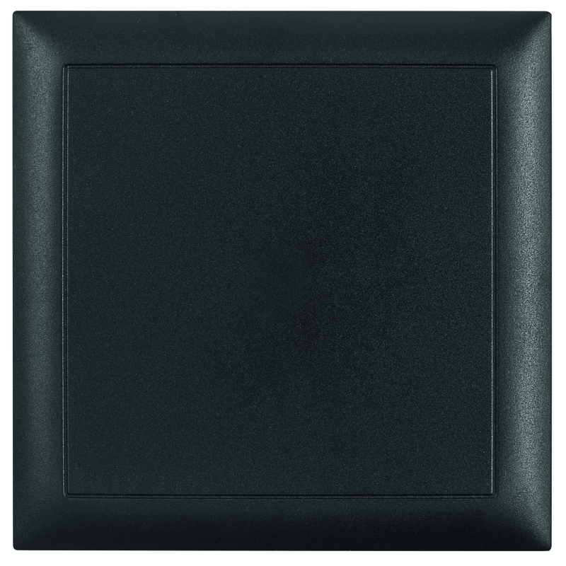 Plaque de recouvrement enfichable design Edizio noir 130x130mm