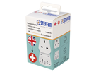 Reiseadapter UK - Schweiz 3-polig max. 10A mit Sicherung ws