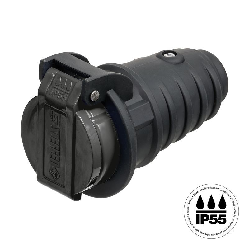 Prise T23 IP55 noir
