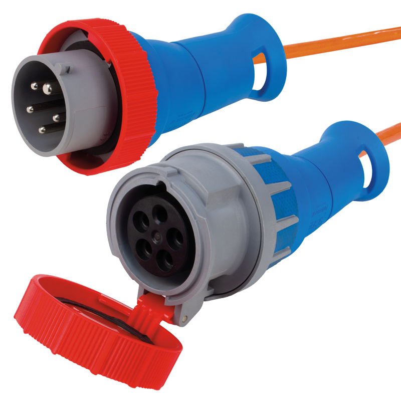 Rallonge électrique STEFFENFLEX EPR-PUR 5G2.5mm² 10m CEE16/5-CEE16/5 IP66 or