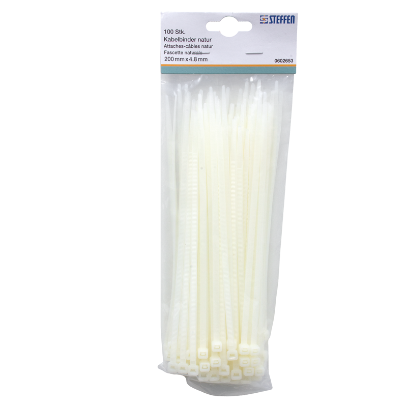 Kabelbinder natur 200mm x 4.8mm 100 Stk.