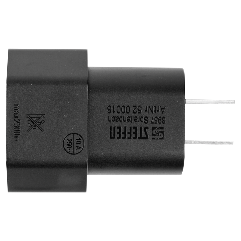 Reiseadapter Typ11 - USA 2-polig max. 10A sw
