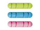 Clip de câble multi, set avec 3 pièces en bleu, vert et rose