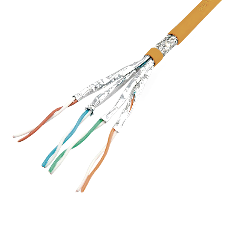 Câble de réseau Cat 6 blindé orange, bobine 100m
