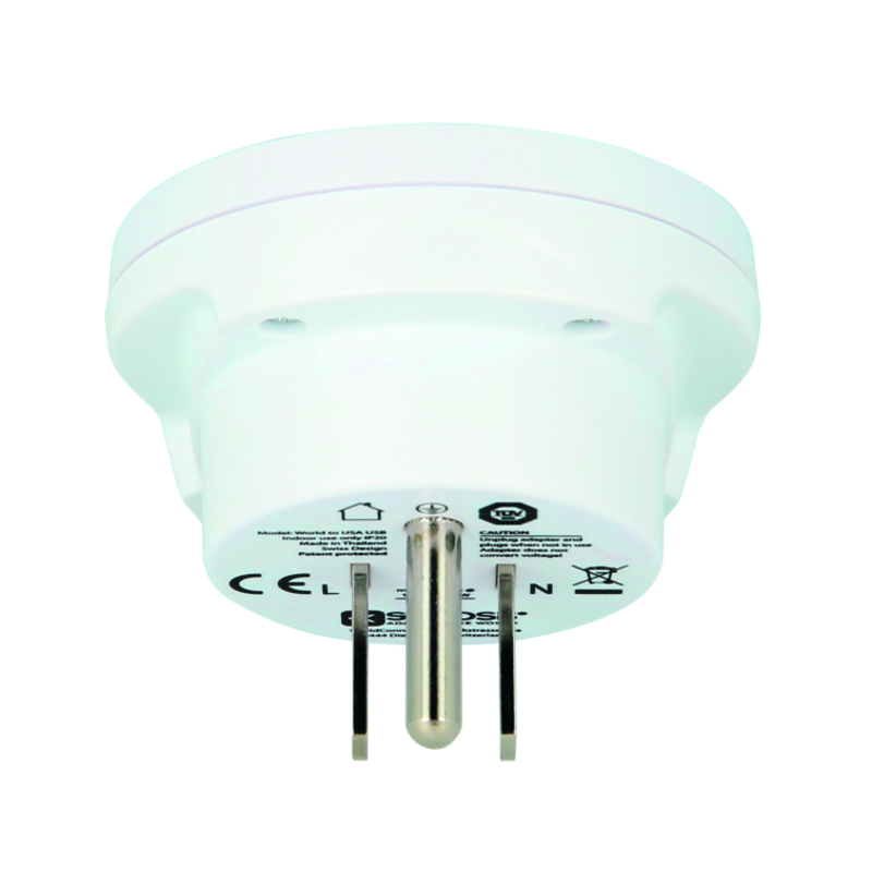 SKROSS Reiseadapter World - USA + USB-A 3-polig max. 15A ws