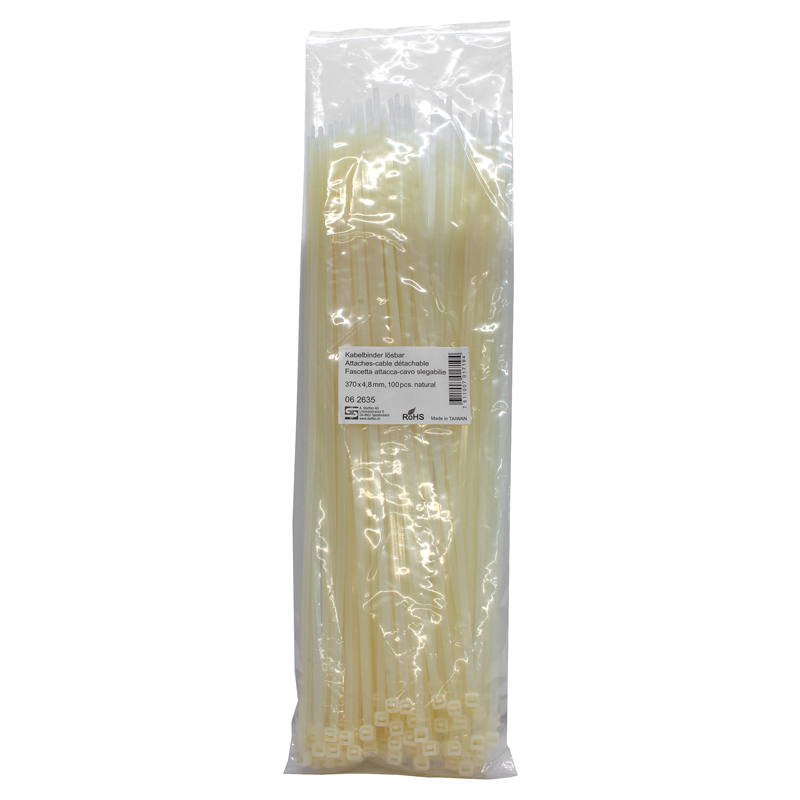Fascette naturale 370mm x 4.8mm sganciabile