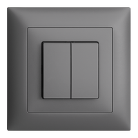 EDIZIOdue colore Interrupteur à bouton-poussoir double à enc. SCH1(3+3) gr.fo