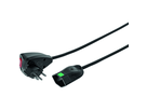 Verlängerungskabel Td 3x1mm2 5m T12-T13 mit Überstromschutz und Lock-Funkt. sw