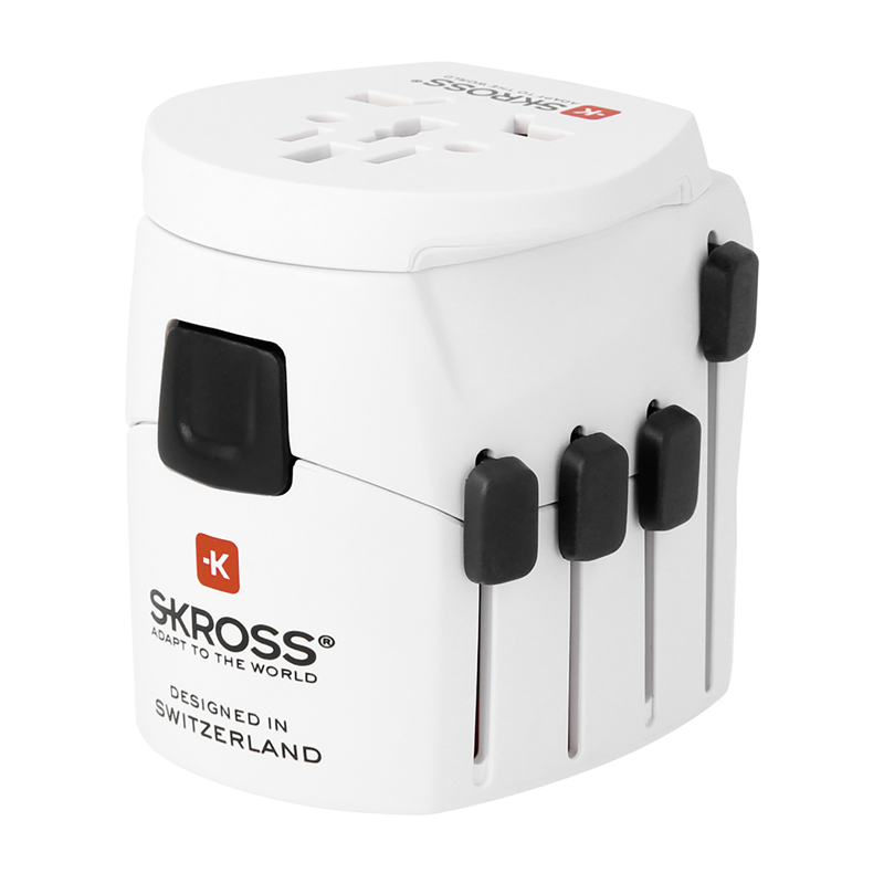 SKROSS Adaptateur de voyage PRO Monde - Monde 3 pôles max. 7A avec fusible bl