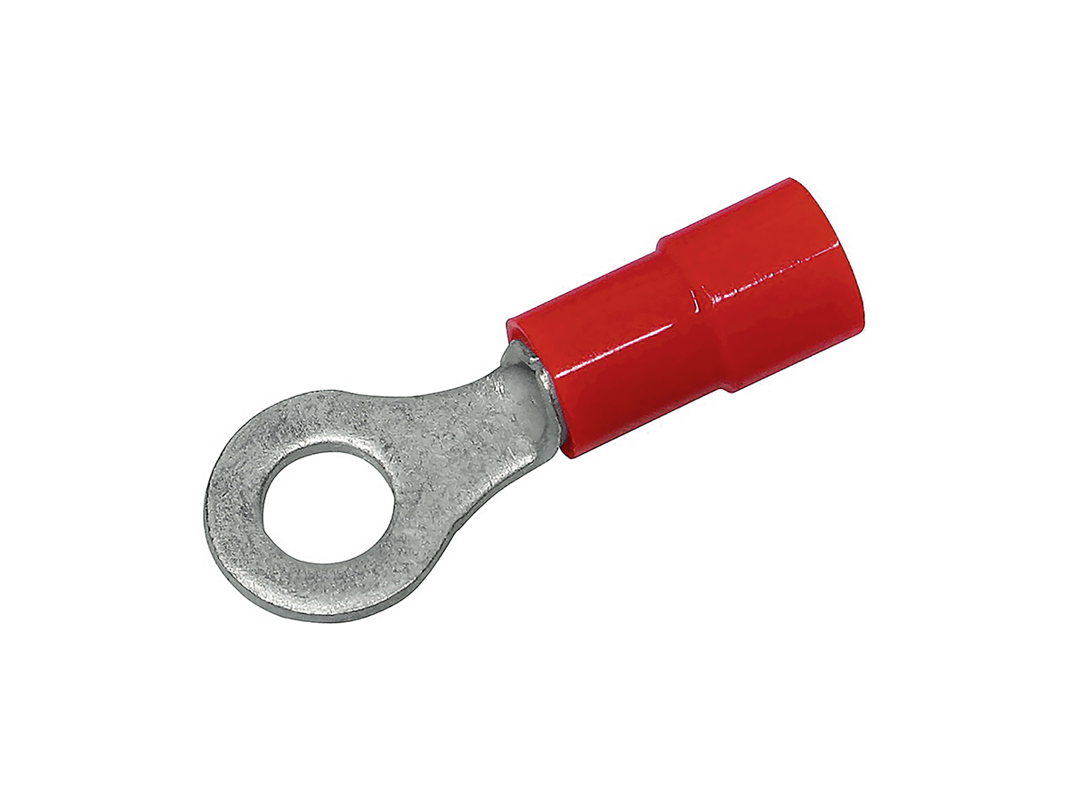 25 Portacavi Ad Anello SeKi, Isolati, M4, Per Cavi 0,50-1,5 Mm², Colore Rosso - Foto 1