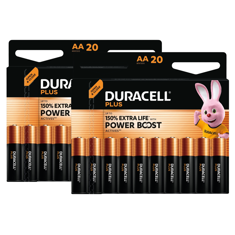 Duracell Plus Power 20+20 Pack MN1500 LR6 AA