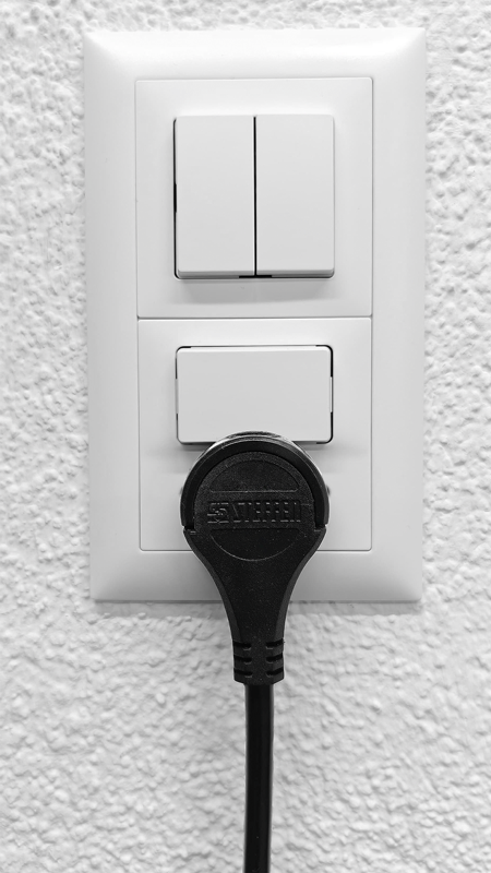 Rallonge électrique noir Td 3x1mm² 0.25m T12-T13 avec côté fiche coudée plate