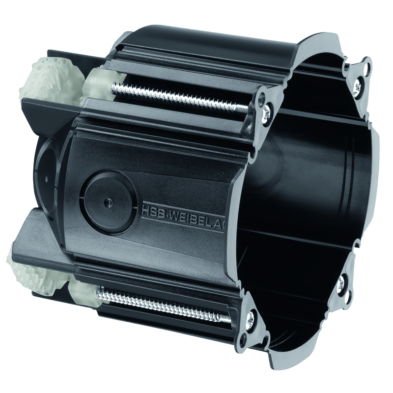 Scatola d'incasso 1x1 nero 73x73x66mm