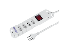 Steckdosenleiste TIDE  4xT13 3m mit Schalter und Haftmagnete ws