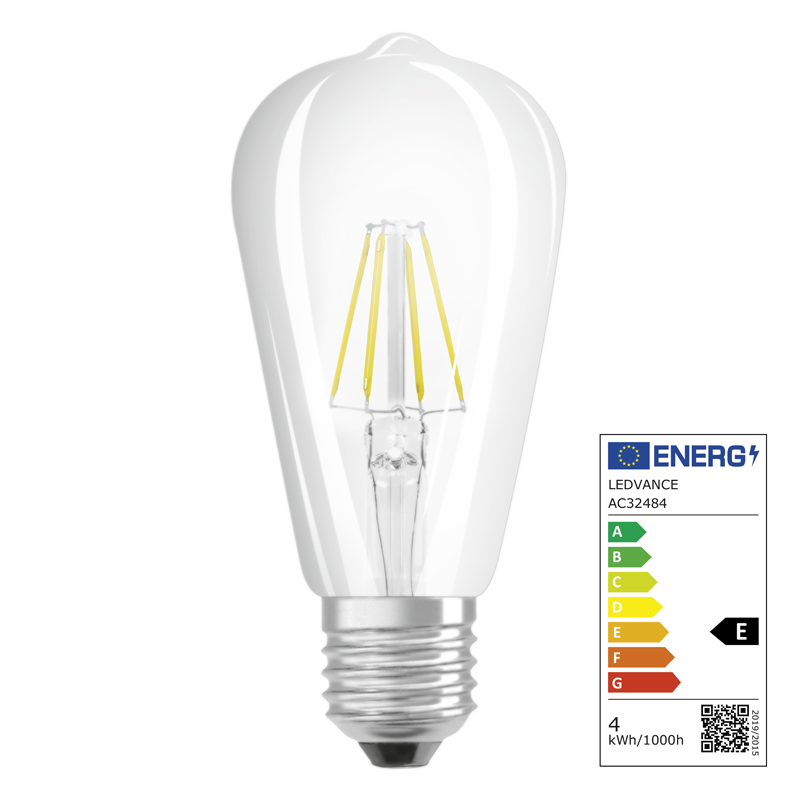 Osram LED Star Retrofit Classic Edison ST64 E27 240V 4W 470lm WW
