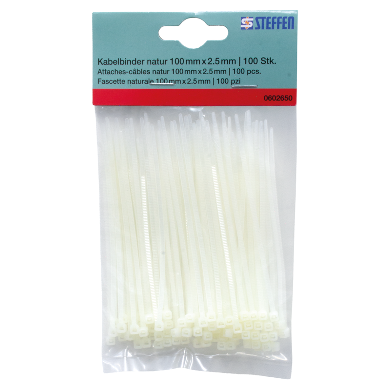 Fascette naturale 100mm x 2.5mm 100 pz.