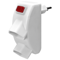 Adaptateur multiple QUARTER 2xT13 avec interrupteur bl