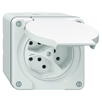 NEVO AP-Nass-Steckdose 3xT13 (1x getrennt) IP21 ws