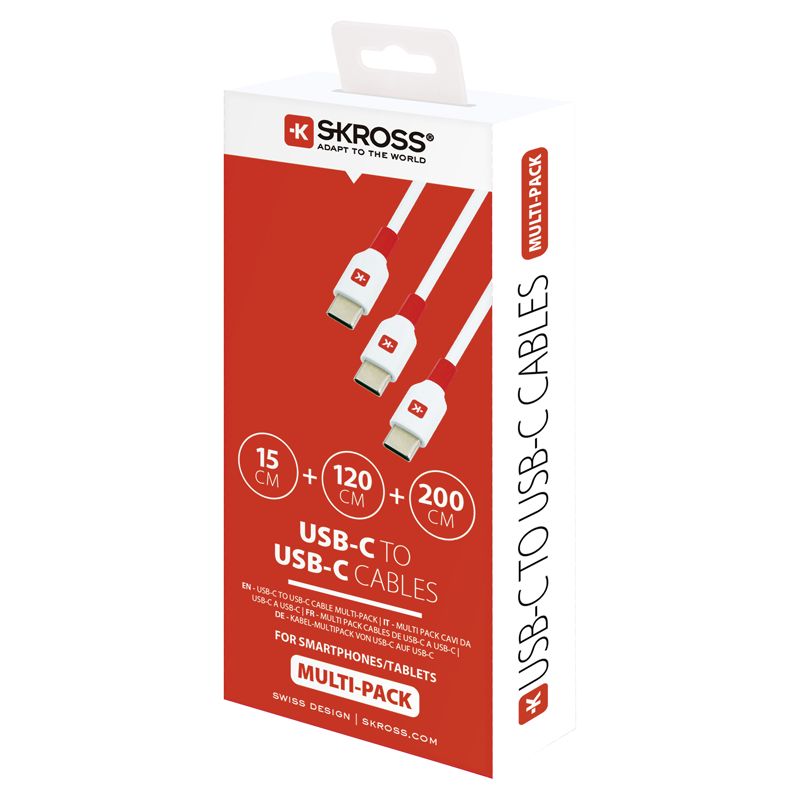SKROSS Câble de charge USB-C 15cm/120cm/200cm max. 5V/3A bl