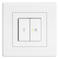 EDIZIO Liv Interrupteur double à enc. lumière et ventilateur SCH1(3+3) bl