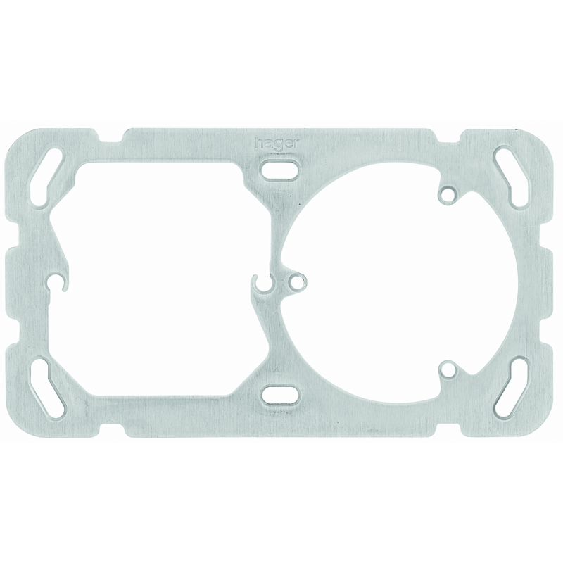 HAGER Montageplatte 2-FACH (1x zu 3xT13 Steckdose) horizontal si