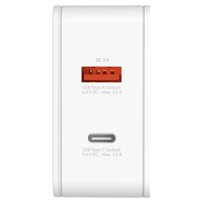 SKROSS Adapt. de charge 48W PD 1xUSB-A + 1xUSB-C max. 6.0A, bl