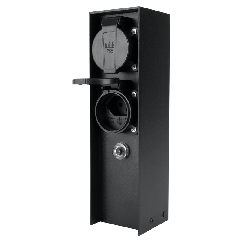 GardenLine Steckdosensäule 2xT13 IP55 mit Überstromschutzschalter