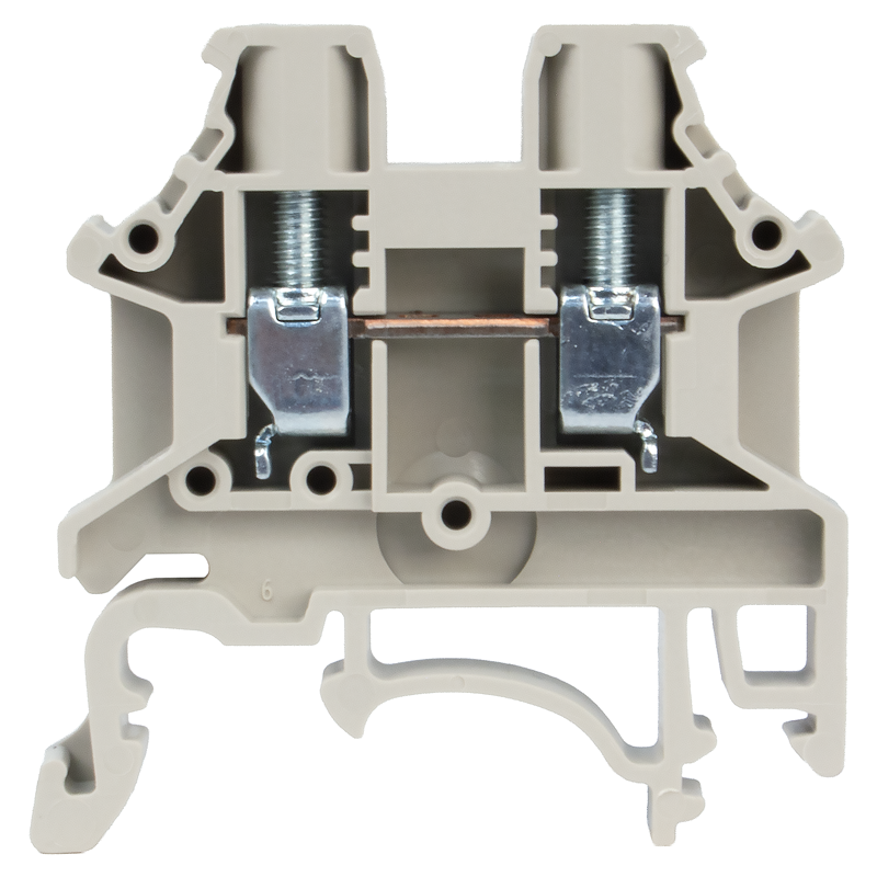 Morsetto passante DIN35 4mm2 grigio