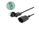 Verlängerungskabel mit Klappstecker Td 3G1.0mm² 0.5m T12-T13 IP20 sw
