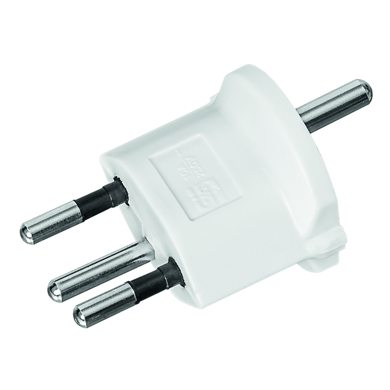 Adaptateur FIXE Allemagne CEE7/7 - Suisse T12 3 pôles bl UE 100 pcs.