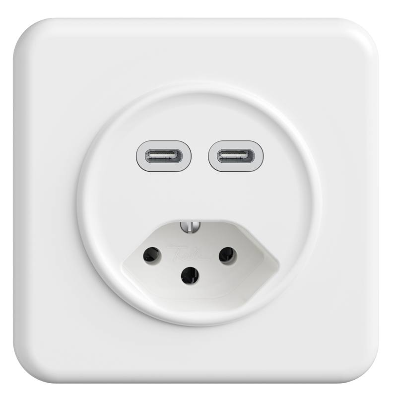 STANDARDdue Kleinkombination USB C+C/T13 3.0A weiss