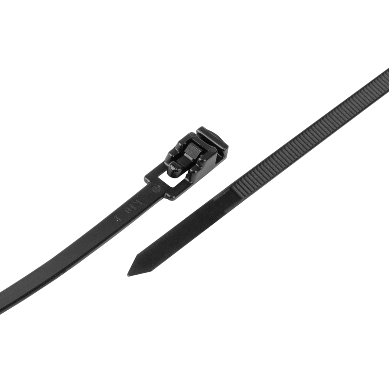 Attaches-câbles avec Snap-Lock noire 204.5mm x 4.5mm détachable, Pack à 100 pcs.