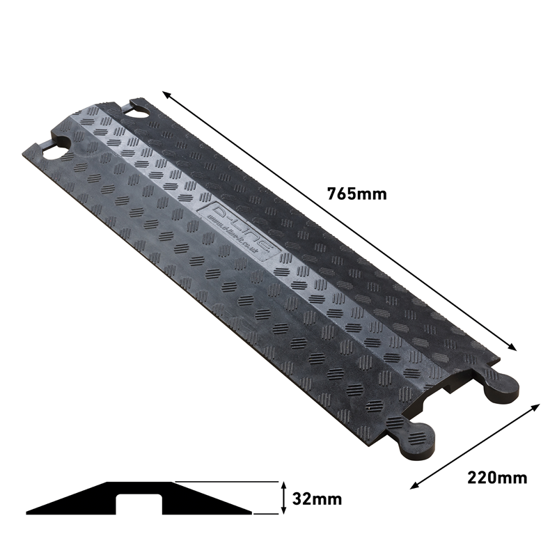 D-Line Aufbodenkanal  220x32mm 765mm schwarz