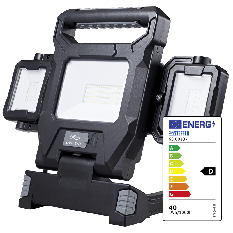 WORKLIGHT Projecteur LED AC 40W + DC 2*5W câble de 3m