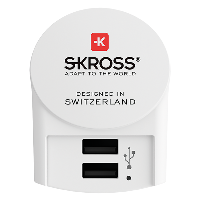 SKROSS Ladeadapter 2xUSB-A max. 5V/2.4A ws