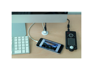 Passe-câbles de table avec 2x USB-A 5V/2A + câble de raccord. 1.5m bl