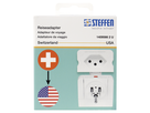 Reiseadapter Schweiz - USA 3-polig max. 6.3A mit Sicherung ws