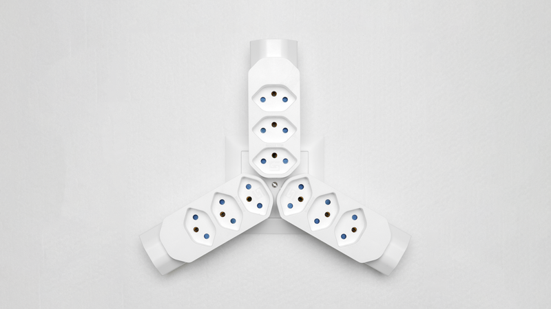 Mehrfachadapter MANTA 3+1xT13 drehbar 320° ws